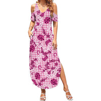 Mokihana Maile Ilima Leis Paniolo Palaka Summer Maxi Dress Hawaiian Omaomo Ulaula Spirit - Polynesian Pride