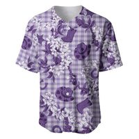 Mokihana Maile Ilima Leis Paniolo Palaka Baseball Jersey Hawaiian Poni Spirit LT9 Purple - Polynesian Pride