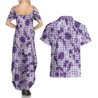Mokihana Maile Ilima Leis Paniolo Palaka Couples Matching Summer Maxi Dress and Hawaiian Shirt Hawaiian Poni Spirit - Polynesian Pride