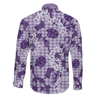 Mokihana Maile Ilima Leis Paniolo Palaka Family Matching Off The Shoulder Long Sleeve Dress and Hawaiian Shirt Hawaiian Poni Spirit - Polynesian Pride
