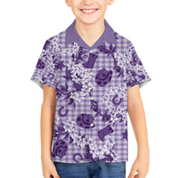 Mokihana Maile Ilima Leis Paniolo Palaka Family Matching Off The Shoulder Long Sleeve Dress and Hawaiian Shirt Hawaiian Poni Spirit - Polynesian Pride