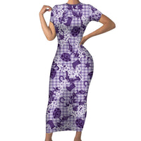 Mokihana Maile Ilima Leis Paniolo Palaka Family Matching Short Sleeve Bodycon Dress and Hawaiian Shirt Hawaiian Poni Spirit - Polynesian Pride
