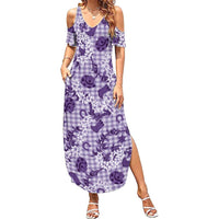 Mokihana Maile Ilima Leis Paniolo Palaka Family Matching Summer Maxi Dress and Hawaiian Shirt Hawaiian Poni Spirit - Polynesian Pride