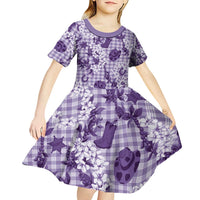 Mokihana Maile Ilima Leis Paniolo Palaka Kid Short Sleeve Dress Hawaiian Poni Spirit - Polynesian Pride