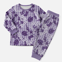 Mokihana Maile Ilima Leis Paniolo Palaka Christmas Pajama Set Hawaiian Poni Spirit - Polynesian Pride