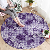 Mokihana Maile Ilima Leis Paniolo Palaka Round Carpet Hawaiian Poni Spirit - Polynesian Pride