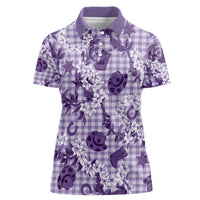 Mokihana Maile Ilima Leis Paniolo Palaka Women Polo Shirt Hawaiian Poni Spirit - Polynesian Pride