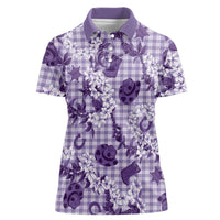 Mokihana Maile Ilima Leis Paniolo Palaka Women Polo Shirt Hawaiian Poni Spirit - Polynesian Pride
