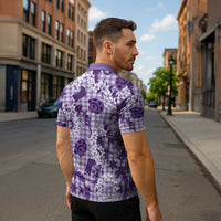 Mokihana Maile Ilima Leis Paniolo Palaka Zipper Polo Shirt Hawaiian Poni Spirit - Polynesian Pride