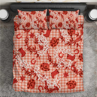 Mokihana Maile Ilima Leis Paniolo Palaka Bedding Set Hawaiian Ulaula Spirit - Polynesian Pride