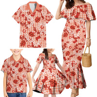 Mokihana Maile Ilima Leis Paniolo Palaka Family Matching Mermaid Dress and Hawaiian Shirt Hawaiian Ulaula Spirit - Polynesian Pride