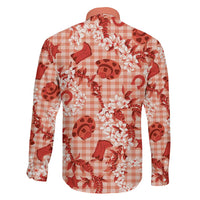 Mokihana Maile Ilima Leis Paniolo Palaka Family Matching Off Shoulder Short Dress and Hawaiian Shirt Hawaiian Ulaula Spirit - Polynesian Pride