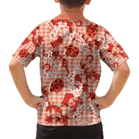 Mokihana Maile Ilima Leis Paniolo Palaka Family Matching Short Sleeve Bodycon Dress and Hawaiian Shirt Hawaiian Ulaula Spirit - Polynesian Pride