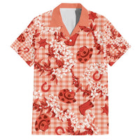 Mokihana Maile Ilima Leis Paniolo Palaka Family Matching Tank Maxi Dress and Hawaiian Shirt Hawaiian Ulaula Spirit - Polynesian Pride