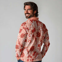 Mokihana Maile Ilima Leis Paniolo Palaka Long Sleeve Polo Shirt Hawaiian Ulaula Spirit - Polynesian Pride