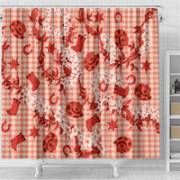 Mokihana Maile Ilima Leis Paniolo Palaka Shower Curtain Hawaiian Ulaula Spirit - Polynesian Pride