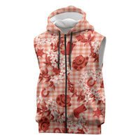Mokihana Maile Ilima Leis Paniolo Palaka Sleeveless Zip Hoodie Hawaiian Ulaula Spirit - Polynesian Pride