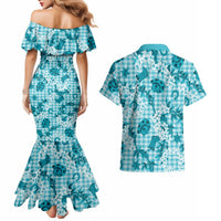 Mokihana Maile Ilima Leis Paniolo Palaka Couples Matching Mermaid Dress and Hawaiian Shirt Hawaiian Polu Opa Spirit LT9 - Polynesian Pride