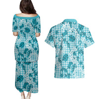 Mokihana Maile Ilima Leis Paniolo Palaka Couples Matching Puletasi and Hawaiian Shirt Hawaiian Polu Opa Spirit - Polynesian Pride