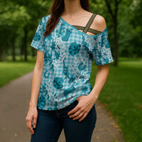 Mokihana Maile Ilima Leis Paniolo Palaka Cross Shoulder Shirt Hawaiian Polu Opa Spirit - Polynesian Pride