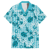 Mokihana Maile Ilima Leis Paniolo Palaka Family Matching Long Sleeve Bodycon Dress and Hawaiian Shirt Hawaiian Polu Opa Spirit - Polynesian Pride