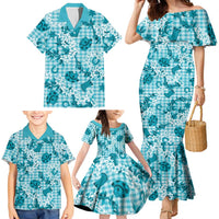 Mokihana Maile Ilima Leis Paniolo Palaka Family Matching Mermaid Dress and Hawaiian Shirt Hawaiian Polu Opa Spirit - Polynesian Pride