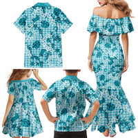 Mokihana Maile Ilima Leis Paniolo Palaka Family Matching Mermaid Dress and Hawaiian Shirt Hawaiian Polu Opa Spirit - Polynesian Pride
