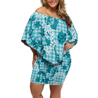 Mokihana Maile Ilima Leis Paniolo Palaka Family Matching Off Shoulder Short Dress and Hawaiian Shirt Hawaiian Polu Opa Spirit - Polynesian Pride