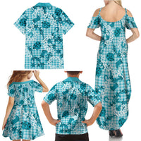 Mokihana Maile Ilima Leis Paniolo Palaka Family Matching Summer Maxi Dress and Hawaiian Shirt Hawaiian Polu Opa Spirit LT9 - Polynesian Pride