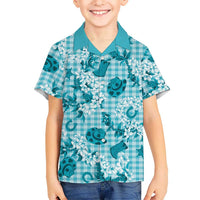 Mokihana Maile Ilima Leis Paniolo Palaka Family Matching Summer Maxi Dress and Hawaiian Shirt Hawaiian Polu Opa Spirit LT9 - Polynesian Pride