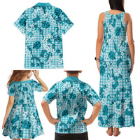 Mokihana Maile Ilima Leis Paniolo Palaka Family Matching Tank Maxi Dress and Hawaiian Shirt Hawaiian Polu Opa Spirit - Polynesian Pride