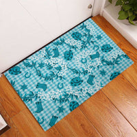 Mokihana Maile Ilima Leis Paniolo Palaka Rubber Doormat Hawaiian Polu Opa Spirit - Polynesian Pride