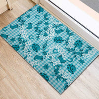 Mokihana Maile Ilima Leis Paniolo Palaka Rubber Doormat Hawaiian Polu Opa Spirit - Polynesian Pride