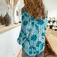 Mokihana Maile Ilima Leis Paniolo Palaka Women Casual Shirt Hawaiian Polu Opa Spirit - Polynesian Pride