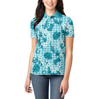 Mokihana Maile Ilima Leis Paniolo Palaka Women Polo Shirt Hawaiian Polu Opa Spirit LT9 - Polynesian Pride