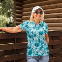 Mokihana Maile Ilima Leis Paniolo Palaka Women Polo Shirt Hawaiian Polu Opa Spirit - Polynesian Pride