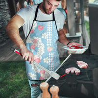 Blue Hawaii Anthurium Plumeria Lei Apron