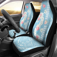 Blue Hawaii Anthurium Plumeria Lei Car Seat Cover
