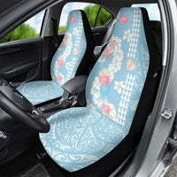 Blue Hawaii Anthurium Plumeria Lei Car Seat Cover