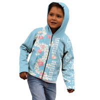Blue Hawaii Anthurium Plumeria Lei Kid Hoodie