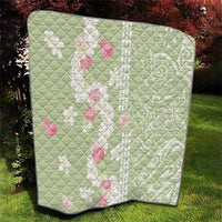 Leaf Green Hawaii Anthurium Plumeria Lei Quilt LT9 - Polynesian Pride