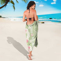 Leaf Green Hawaii Anthurium Plumeria Lei Sarong