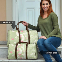 Leaf Green Hawaii Anthurium Plumeria Lei Travel Bag LT9 - Polynesian Pride