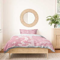 Soft Pink Hawaii Anthurium Plumeria Lei Bedding Set LT9 - Polynesian Pride