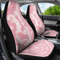 Soft Pink Hawaii Anthurium Plumeria Lei Car Seat Cover LT9 - Polynesian Pride