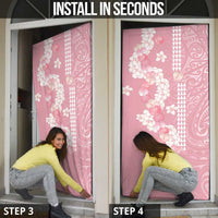 Soft Pink Hawaii Anthurium Plumeria Lei Door Cover