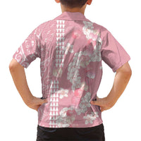 Soft Pink Hawaii Anthurium Plumeria Lei Family Matching Puletasi and Hawaiian Shirt LT9 - Polynesian Pride