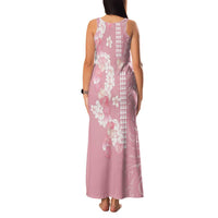 Soft Pink Hawaii Anthurium Plumeria Lei Family Matching Tank Maxi Dress and Hawaiian Shirt