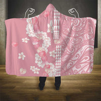 Soft Pink Hawaii Anthurium Plumeria Lei Hooded Blanket LT9 - Polynesian Pride