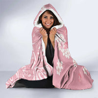 Soft Pink Hawaii Anthurium Plumeria Lei Hooded Blanket LT9 - Polynesian Pride